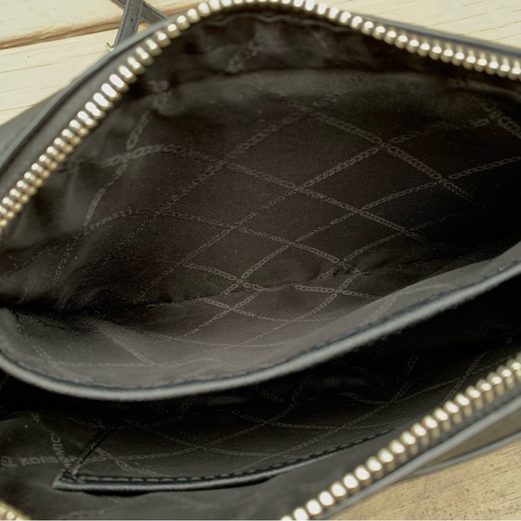 Michael Kors Jet Set East West Black Monogram Crossbody Bag Purse - Picture 12 of 16